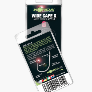 Korda Wide Gape X mikro szakállas erősített pontyozó horog 2-4-6-8 méretben