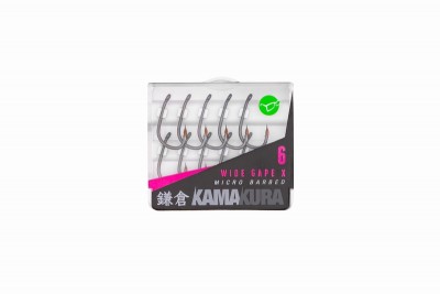 Korda Kamakura Wide Gape X mikro szakállas erősített pontyozó horog 4-6-8 méretben